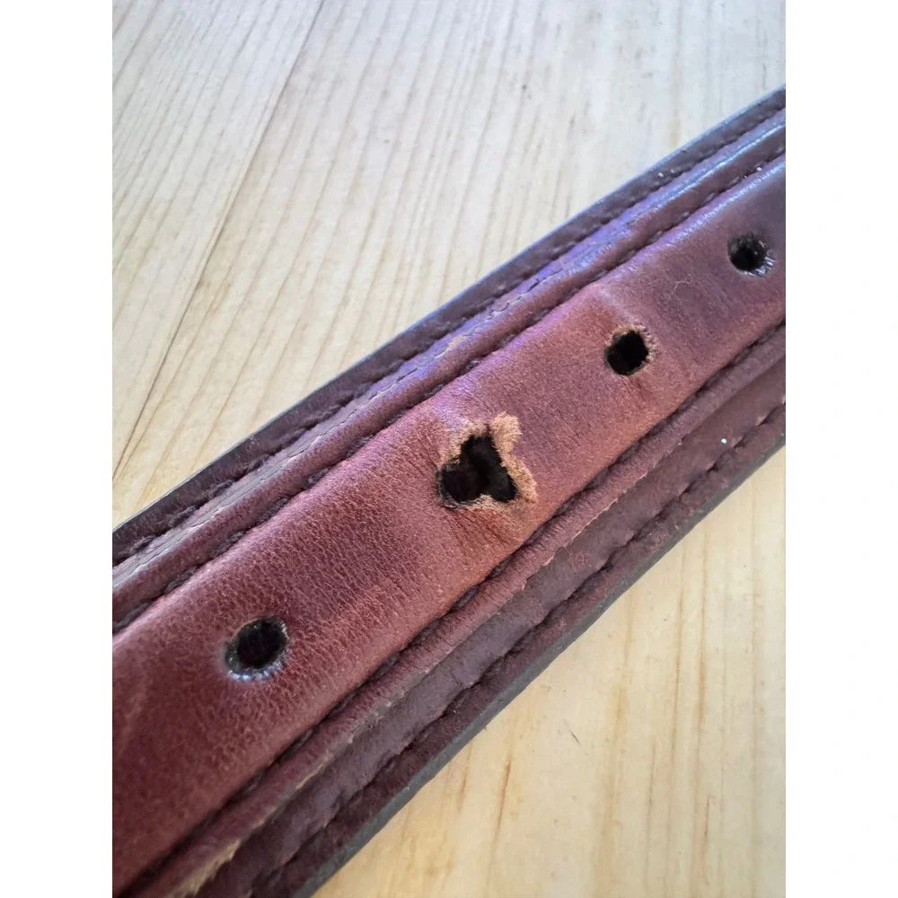 Brighton Brown Leather Equestrian Ranger Belt Made in USA 34 35307 1990's VTG